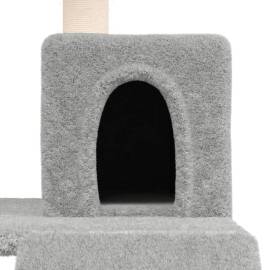Ansamblu de pisici, stâlpi din funie sisal, gri deschis, 82 cm, 6 image
