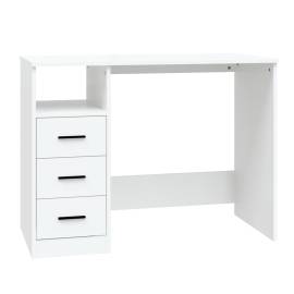 Birou cu sertare, alb, 102x50x76 cm, lemn prelucrat, 2 image