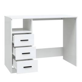 Birou cu sertare, alb, 102x50x76 cm, lemn prelucrat, 5 image