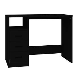 Birou cu sertare, negru, 102x50x76 cm, lemn prelucrat, 2 image