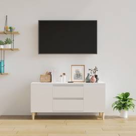 Comodă tv, alb extralucios, 102x44,5x50 cm, lemn prelucrat, 3 image