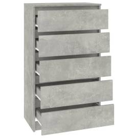 Dulap cu sertare, gri beton, 60x36x103 cm, lemn prelucrat, 7 image