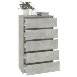 Dulap cu sertare, gri beton, 60x36x103 cm, lemn prelucrat, 5 image