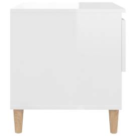 Noptiere, 2 buc., alb extralucios, 50x46x50 cm, lemn prelucrat, 6 image