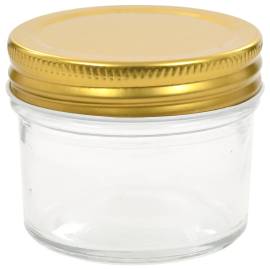Borcane din sticlă pentru gem cu capac auriu 24 buc. 110 ml, 4 image
