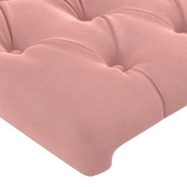 Tăblie de pat cu led, roz, 80x7x118/128 cm, catifea, 5 image