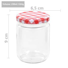 Borcane de sticlă pentru gem capace alb & roșu 96 buc. 230 ml, 7 image