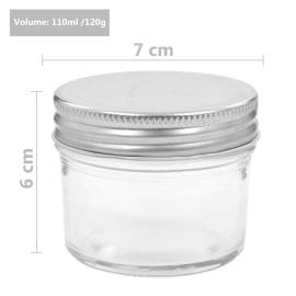 Borcane din sticlă pentru gem cu capac argintiu 24 buc. 110 ml, 7 image