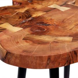 Masă bar lemn masiv de salcâm, model bușteni 90x60x110 cm, 8 image