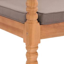 Scaune batavia cu perne gri închis, 2 buc., lemn masiv de tec, 7 image