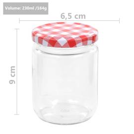 Borcane de sticlă pentru gem capac alb și roșu, 48 buc, 230 ml, 7 image