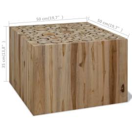 Măsuță de cafea, lemn de tec natural, 50 x 50 x 35 cm, 6 image