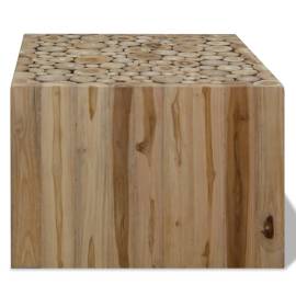 Măsuță de cafea, lemn de tec natural, 50 x 50 x 35 cm, 2 image