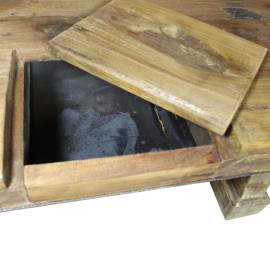 Măsuță de cafea, lemn masiv reciclat, 90x50x35 cm, 4 image