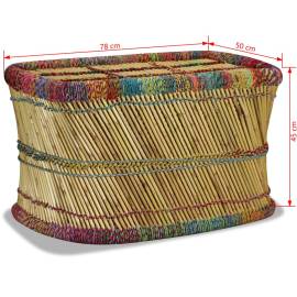 Măsuță de cafea cu detalii chindi, multicolor, bambus, 9 image