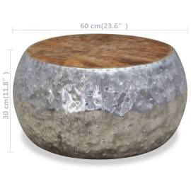 Măsuță de cafea din aluminiu și tec, 60 x 60 x 30 cm, 7 image