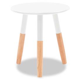 Set masă laterală 2 piese, lemn masiv de pin, alb, 6 image