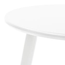 Set masă laterală 2 piese, lemn masiv de pin, alb, 7 image