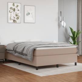 Cadru de pat box spring, cappuccino, 140x190cm, piele ecologică