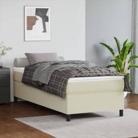 Cadru de pat box spring, crem, 80x200 cm, piele ecologică