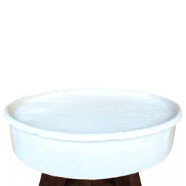 Măsuță de cafea, alb, 60 x 45 cm, lemn masiv reciclat, 4 image