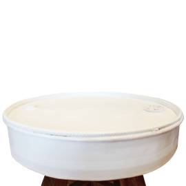Măsuță de cafea, alb, 60 x 45 cm, lemn masiv reciclat, 3 image
