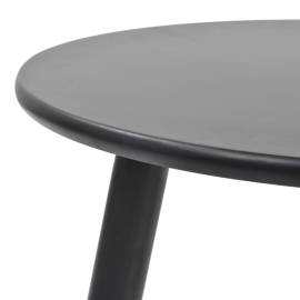 Set masă laterală 2 piese, lemn masiv de pin, negru, 7 image