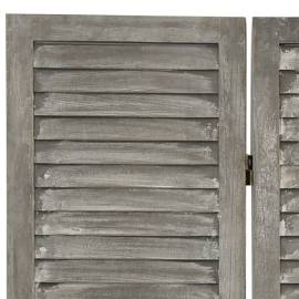 Separator cameră cu 3 panouri, gri, 106,5x166 cm, lemn masiv, 5 image