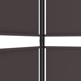 Paravan de cameră cu 4 panouri, maro, 200x220 cm, textil, 7 image