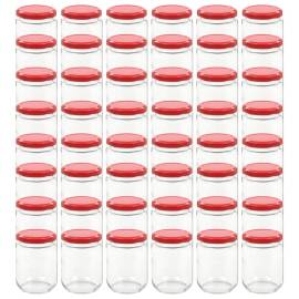 Borcane din sticlă pentru gem, capac roșu, 48 buc., 230 ml, 2 image
