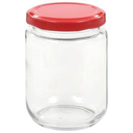 Borcane din sticlă pentru gem, capac roșu, 48 buc., 230 ml, 4 image
