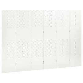 Paravan de cameră cu 6 panouri, alb, 240x180 cm, oțel, 3 image
