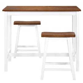 Set mobilier tip bar, masă și scaune, 3 piese, lemn masiv, 4 image