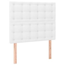 Pat box spring cu saltea, alb, 90x190 cm, piele ecologică, 6 image