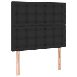 Pat box spring cu saltea, negru, 90x190 cm, piele ecologică, 6 image