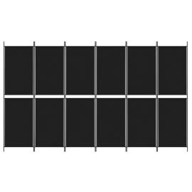 Paravan de cameră cu 6 panouri, negru, 300 x 180 cm, textil, 3 image