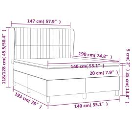 Pat box spring cu saltea, negru, 140x190 cm, catifea, 7 image