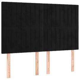 Pat box spring cu saltea, negru, 140x200 cm, catifea, 6 image