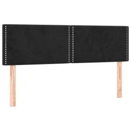 Pat box spring cu saltea, negru, 140x190 cm, catifea, 6 image