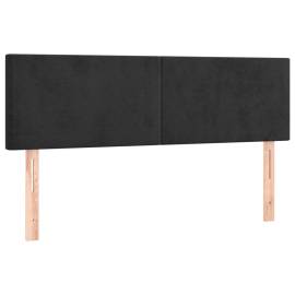 Pat box spring cu saltea, negru, 140x190 cm, catifea, 6 image