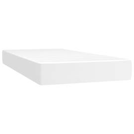Pat box spring cu saltea, alb, 90x200 cm, piele ecologică, 6 image