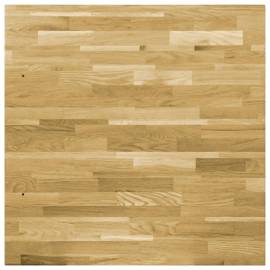 Blat de masă, lemn masiv de stejar, pătrat, 44 mm, 80x80 cm, 2 image
