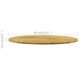 Blat de masă, lemn masiv de stejar, rotund, 23 mm, 600 mm, 5 image