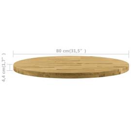 Blat de masă, lemn masiv de stejar, rotund, 44 mm, 800 mm, 5 image