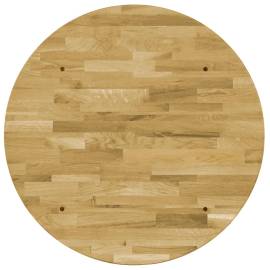 Blat de masă, lemn masiv de stejar, rotund, 44 mm, 800 mm, 3 image