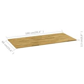 Blat masă, lemn masiv de stejar, dreptunghiular, 23mm 100x60cm, 5 image