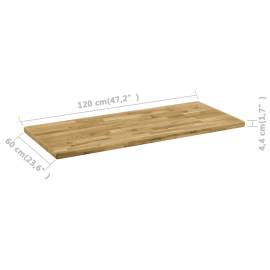 Blat masă, lemn masiv de stejar, dreptunghiular, 44mm 120x60cm, 5 image