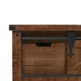 Masă consolă din lemn masiv de brad, maro, 131x35,5x75 cm, 8 image