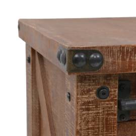 Masă consolă din lemn masiv de brad, maro, 131x35,5x75 cm, 6 image