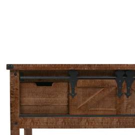 Masă consolă din lemn masiv de brad, maro, 131x35,5x75 cm, 7 image